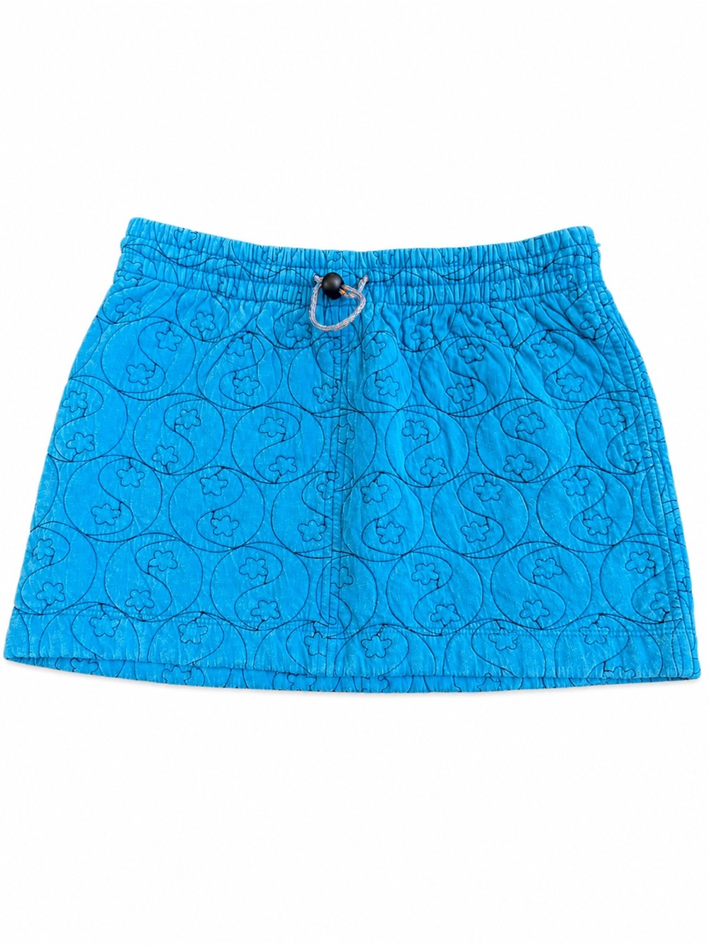 BDG Urban Outfitters Quilted Paisley Mini Skirt Blue Drawstring NWT Small